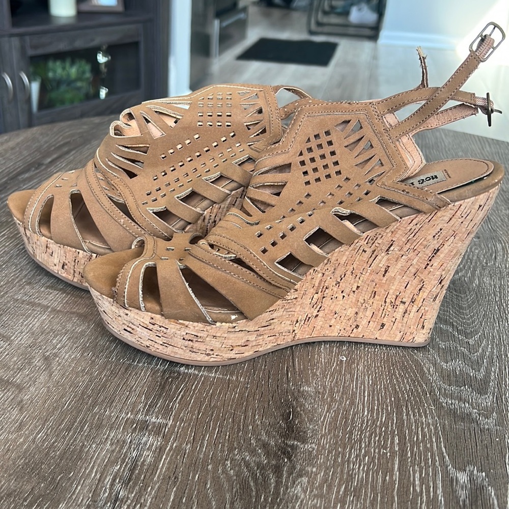 Tan Wedges - Women Size 8